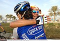 Cycling : Tour Qatar 2006 / GP DohaBOONEN Tom ( Bel ) / KNAVEN Servais ( Ned ) / Celebration Joie VreugdeDoha Corniche - Doha Corniche ( 108 km )International Doha Grand Prix